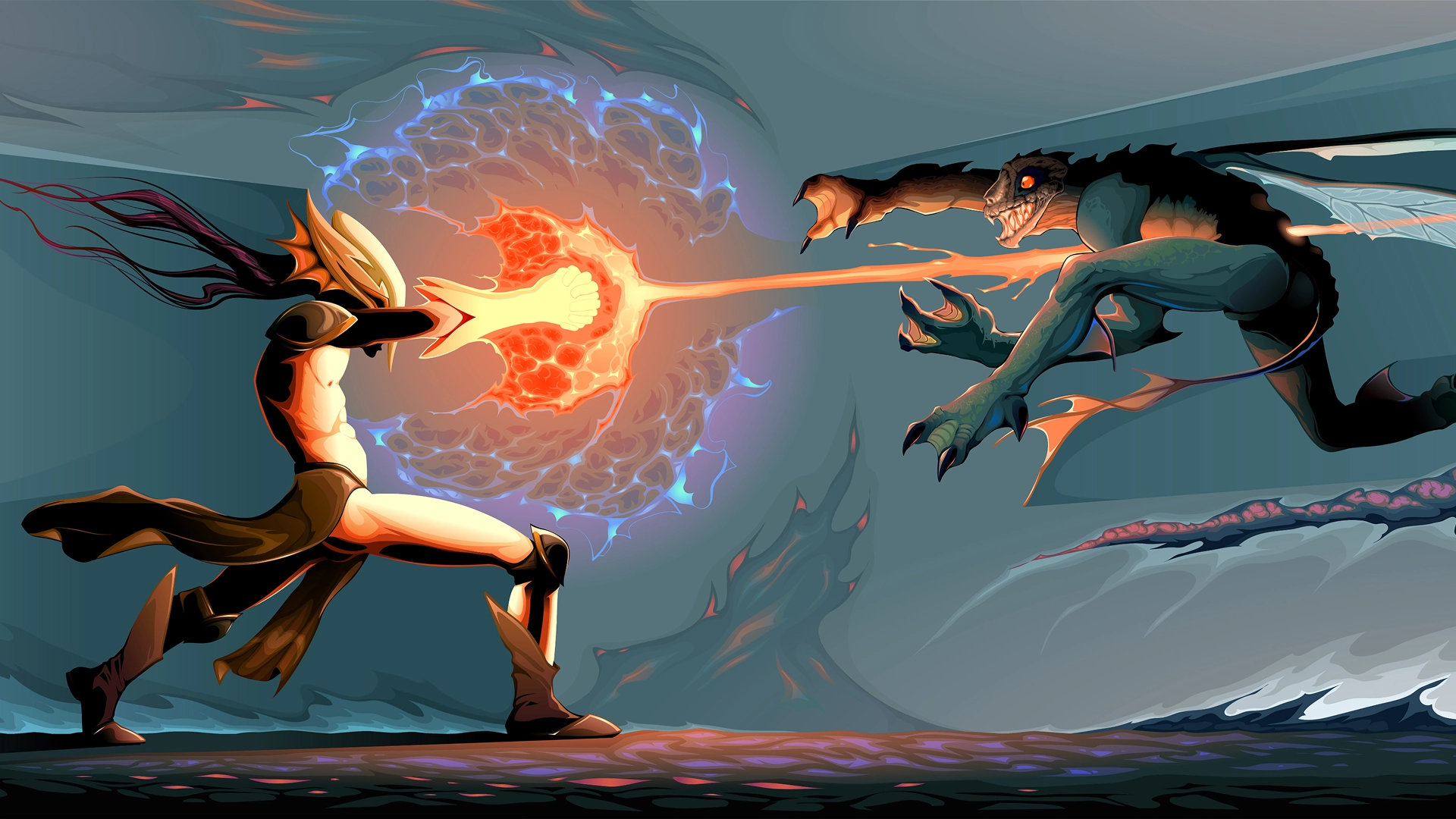 2D animation fight scene