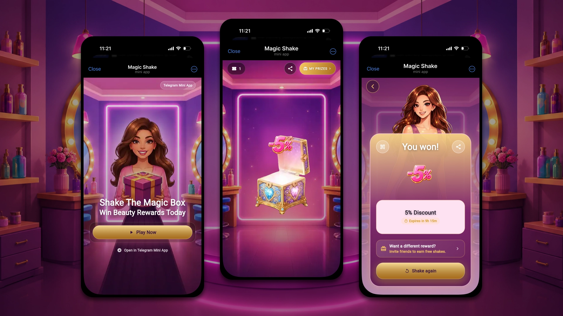 Magic shake telegram app