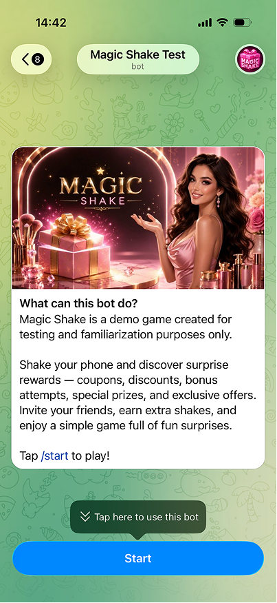 Magic shake telegram bot