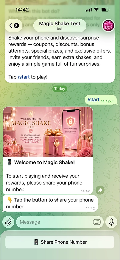 Magic shake telegram bot 2