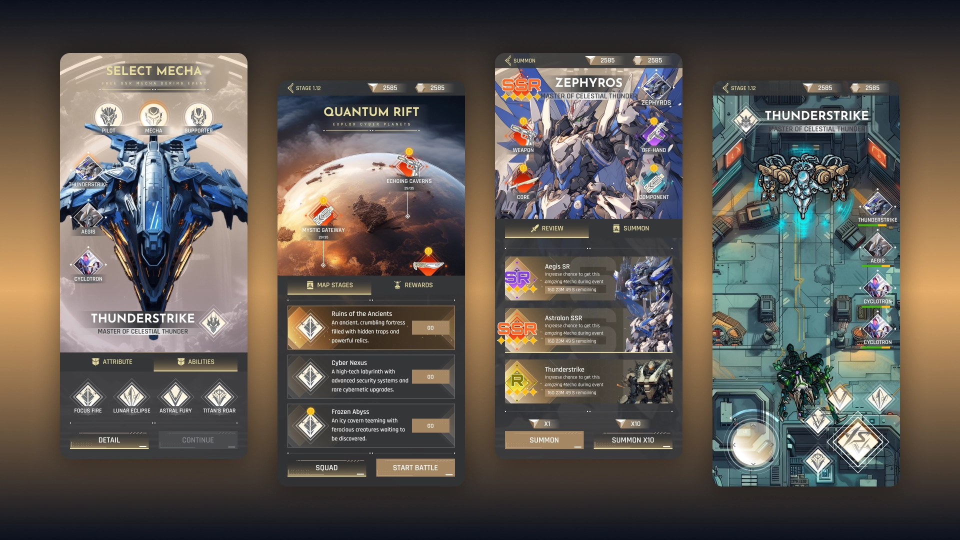 Mobile game spaceships